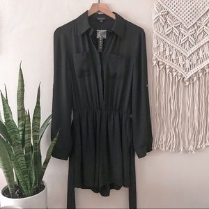 NWT Tahari Sara Long Sleeve Button Down Romper